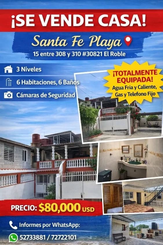 Vivienda de 6 habitaciones en Santa Fe, Playa — foto 1 de 9